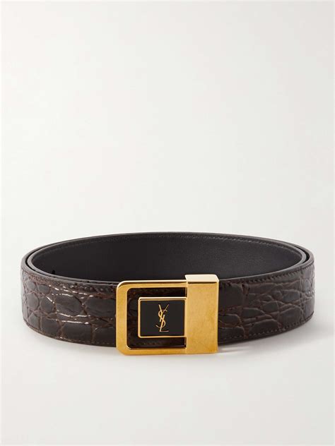 ysl monogram belt|YSL moc croc skinny belt.